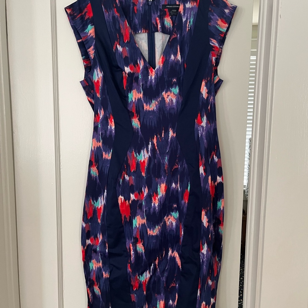 French Connection Multicolor Patterned Dress, Size 12